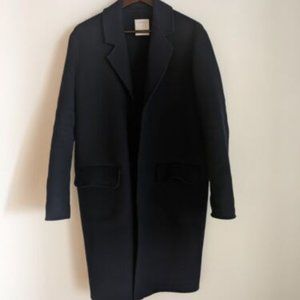 Sandro Men's Double Sided Wool Coat Navy XS